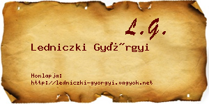 Ledniczki Györgyi névjegykártya
